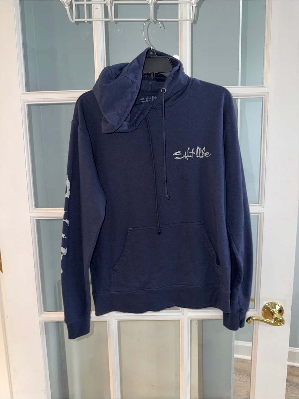 Mens Salt Life Hoodie Sweatshirt Pocket Blue New Size Medium Long Sleeve